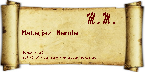 Matajsz Manda névjegykártya